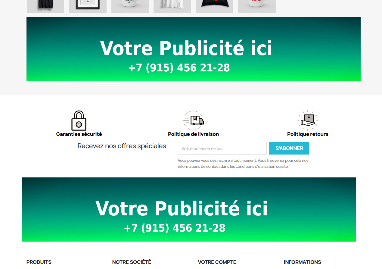 Publicité footer