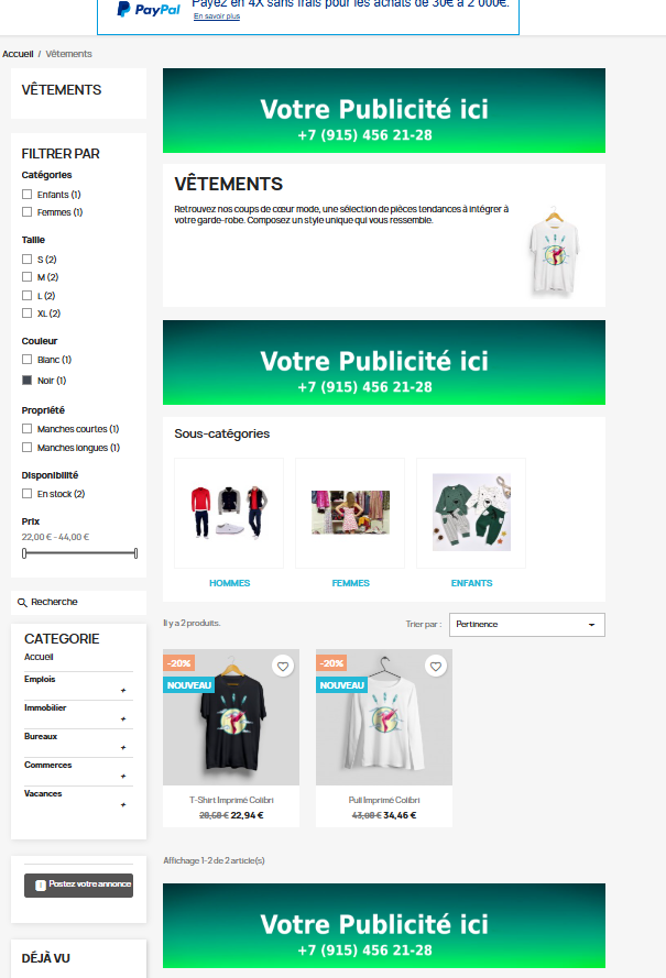 Publicité categoris
